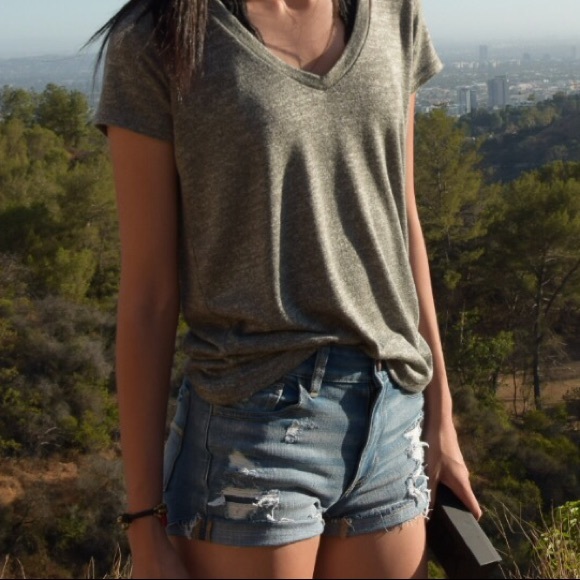 American Eagle Distressed Denim Short Shorts - Picture 1 of 4